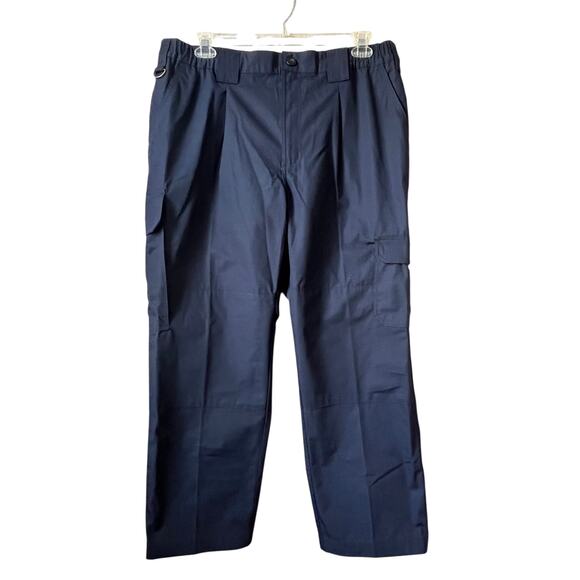 Twinhill Men Blue Cargo Work Pants RipStop Outdoor Navy Blue Cotton 38/S New - Picture 1 of 12